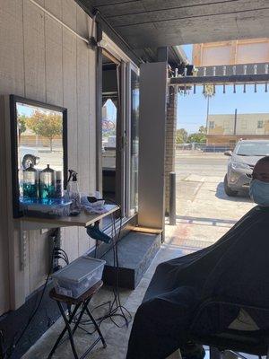 Outdoor haircut