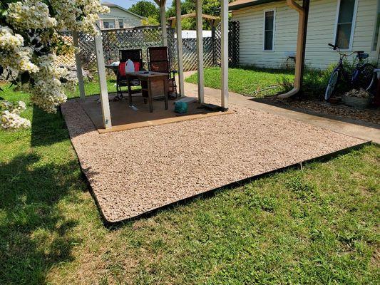 Xeriscape seating area