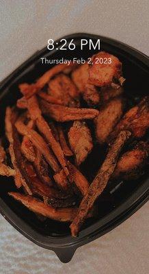 Wings and sweet potato fries