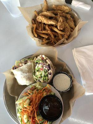 Chopped Salad Wrap, sub ranch and Chicken Tenders Special