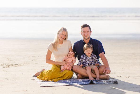 Family photo at the beach