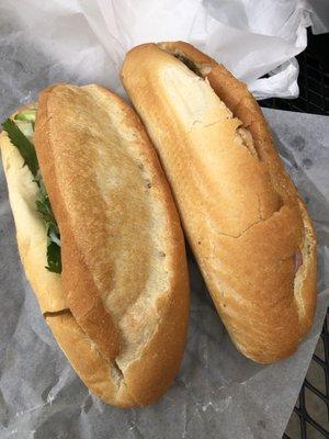 #12 veggie banh mi and #16 special combo banh mi