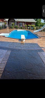 stamped pool deck.