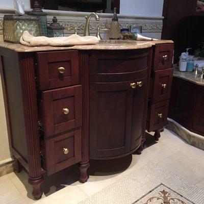 Bathroom vanity refinished