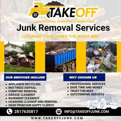 TakeOFF Junk Removal Takes Junk OFF Your list!