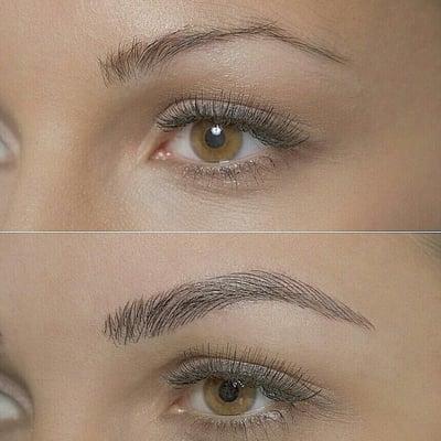 Microblading eyebrows Before & after