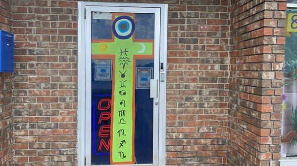 Door of psychic store