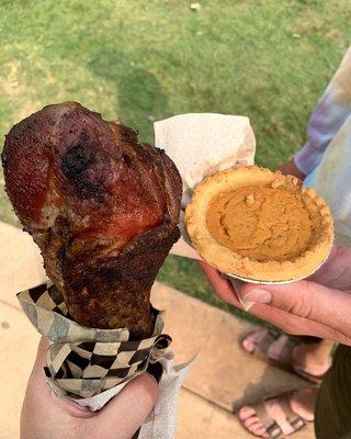 Turkey leg and sweet potato pie