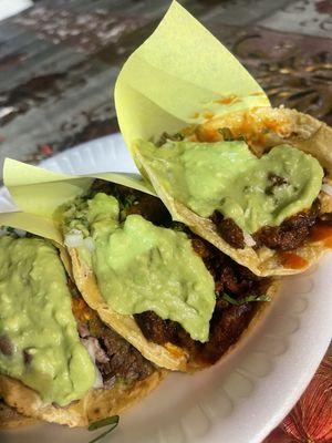 Carne Asada and Al Pastor TJ style Tacos.