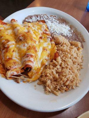 3 enchilada plate,  $14.... overpriced