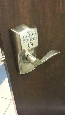 Schlage electronic entry lever installation by Ace Lock and Key