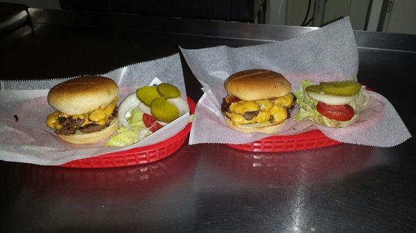 2 DoubleCheese Burgers with everything on the side