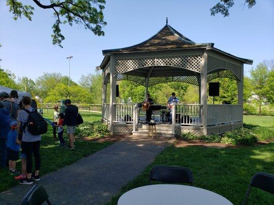 Live performances in the park gazebo