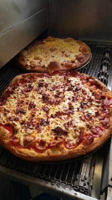 Hot, fresh, and made to order! All pizzas are buy one, get one half off... All day every day!