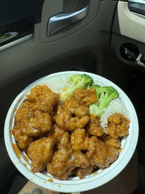 General tso's lunch special with white rice