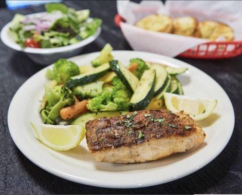 Grilled Salmon with a side of Veggies