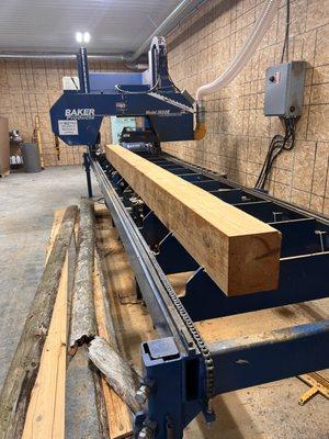 Our big Baker Blue Streak bandsaw mill