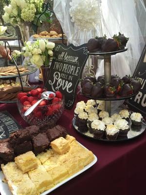 A small sample of the yummy food & decor that Alison provided for a bridal shower.  Not able to get a pic before people dug in.