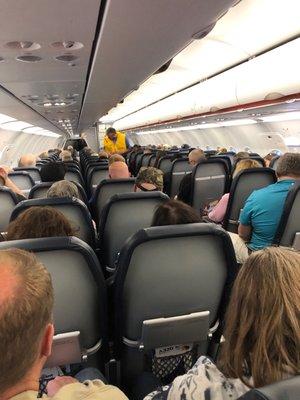 Interior of Allegiant Air A320 aircraft