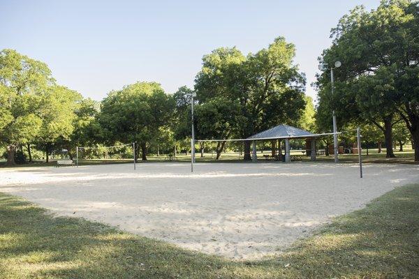 Two full size sand volleyball courts are available for play year-round.