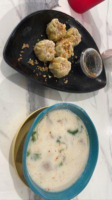 Dumplings + coconut milk soup