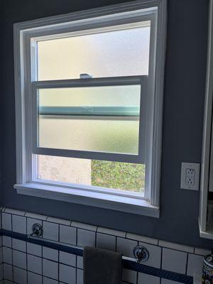 Bathroom window, frosted tempered glass