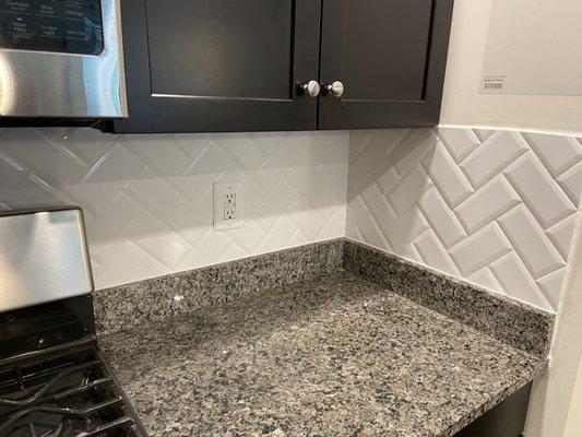 Herringbone backsplash