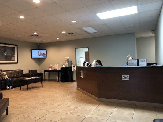 Front desk and waiting area