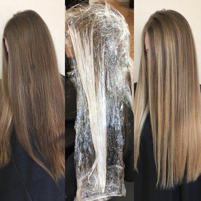 Balayage Before & After by Lindsey