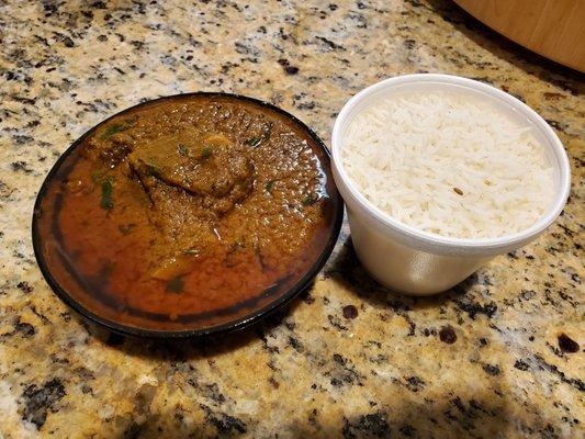 Mutton curry via UberEats