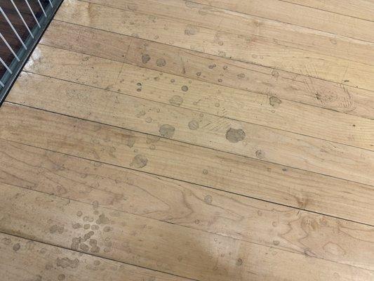 More old sweat on the floor. There for weeks!