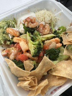 Shrimp Bowl with tons of fresh grilled veges! Love it