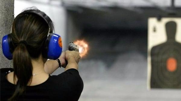 Female shooter at Family Armory.