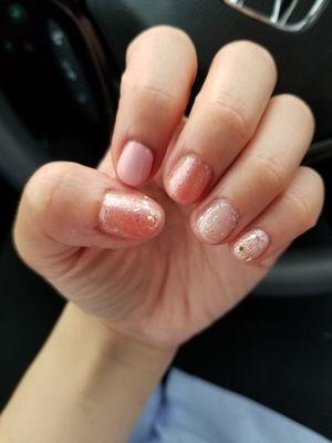 glitter gel manicure. Manicures are great here