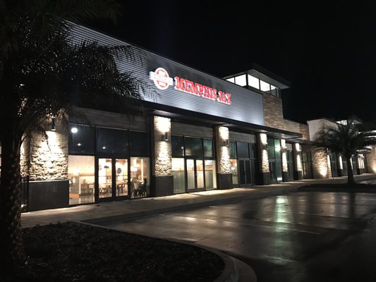 Memphis Jax BBQ all lit up! Opening soon!!