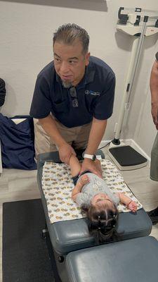 Dr. Vu adjusting our baby girl