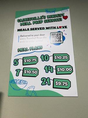 Meal plan pricing