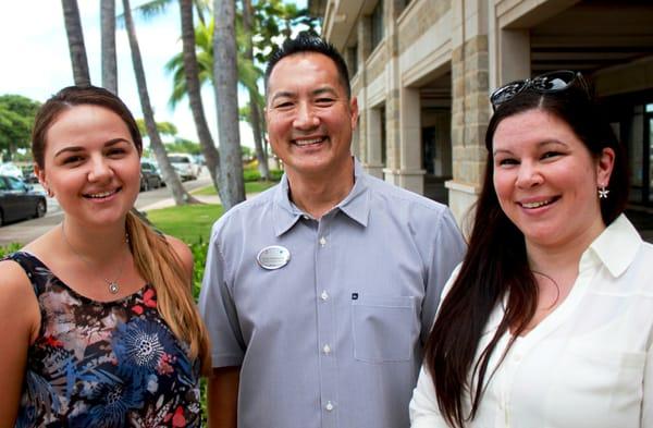 Property Managers Anastasia Alvarado, Duke Kimhan and Melissa Getty.