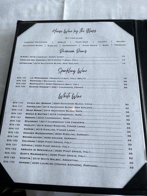 Wine list