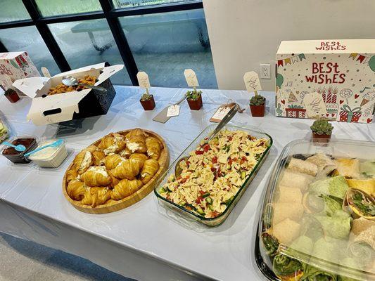 Assemble your own croissants and chicken salad from Sam's Club to make an affordable platter for events!