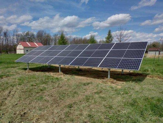 Ground Mount Solar Panel Installation in Medina Ohio.