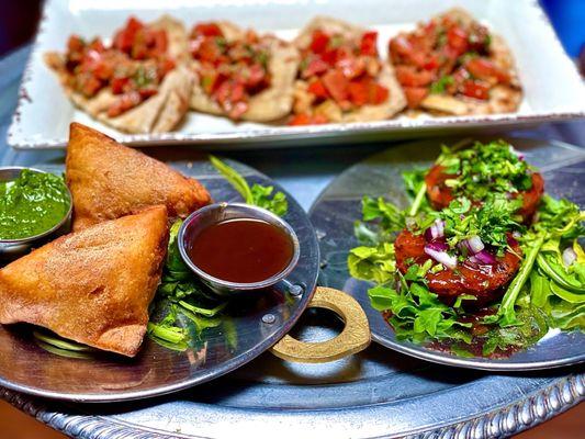 Naan Bruschetta Samosa Slim Indian Latke