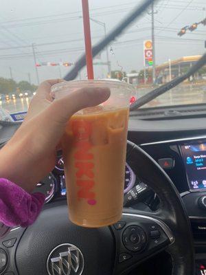 Iced coffee with oat milk