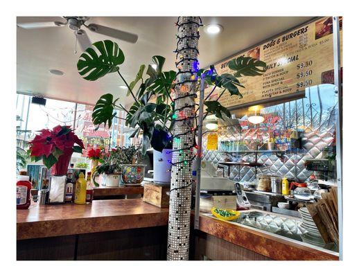 Inside ParkView Diner.Pilsen Chicago IL . Small Corner Mexican Neighborhood Old Fashion Diner. Good Food. Friendly Service. Cool.