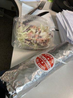 Troy Wrap with side of coleslaw