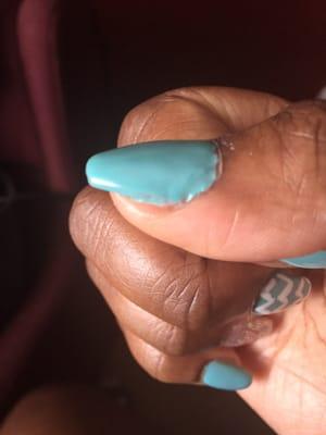 Another pic of horrible paint job using gel polish. I could've done better job at home