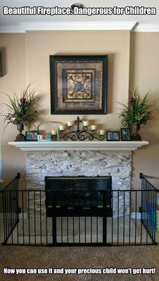 Hearth Gate allows you to enjoy a fire and keep Baby safe!