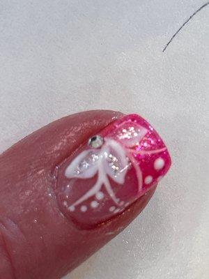 This is detail of the beautiful nail art I received at The Nail Place in Missoula from Michelle.