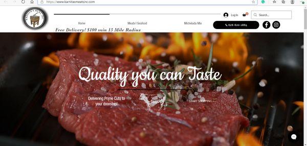 Delivery Meat Market Website with content