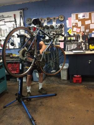 Getting my bike fixed!